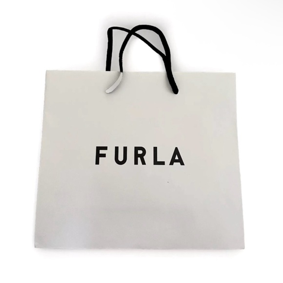Furla White Luxury Shopping Bag with Black Handles - Picture 1 of 1